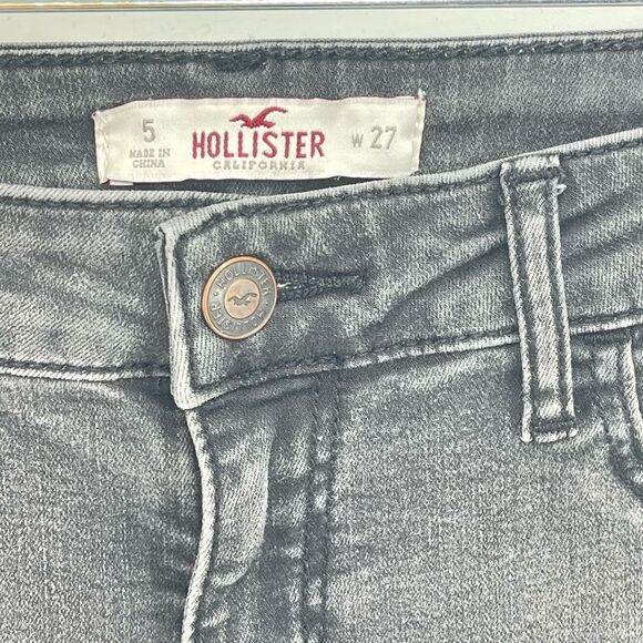 Hollister Womens Skinny Jeans Denim Mid Rise jegging Stretch Gray Size 5 / 27 - Picture 7 of 10